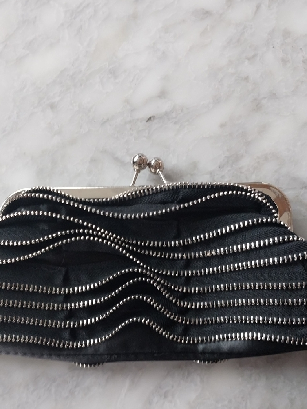 Stylish Black Zipper-Trim Clutch Wallet Absolutely GORGEOUS!